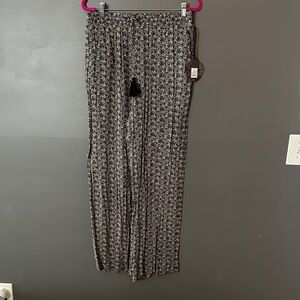 Knox Rose Black and White Wide Leg Pants